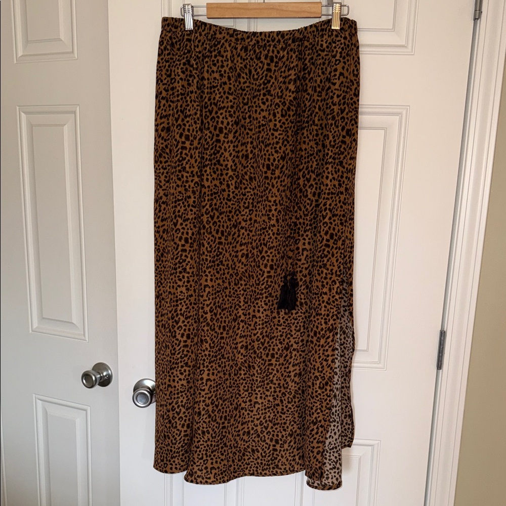 SHEIN Brown Leopard Print Maxi Skirt